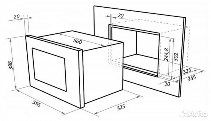 Микроволновая печь maunfeld mbmo.20.1PGW