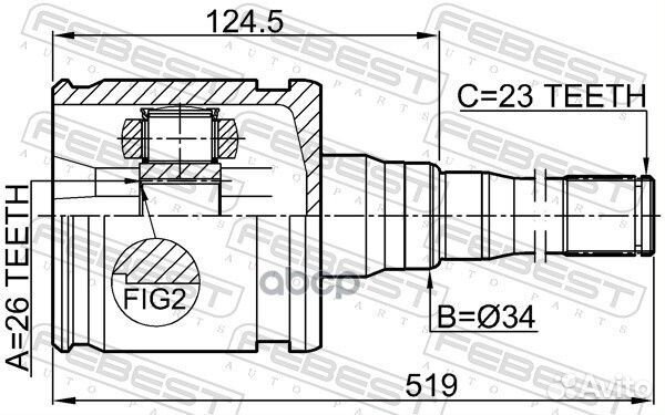 ШРУС toyota camry -06 внутр.прав. 0111mcx20rh F