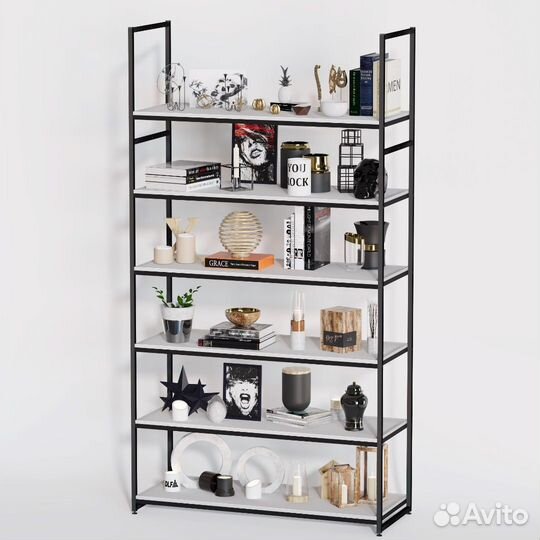 Стеллаж в стиле Лофт A22120-20-чб с полками лдсп