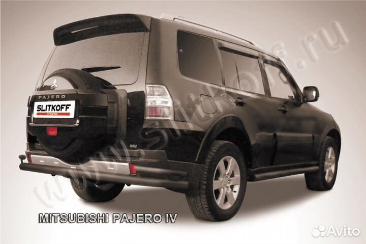 Защита бампера d76+d42 Mitsubishi pajero MPJ015B