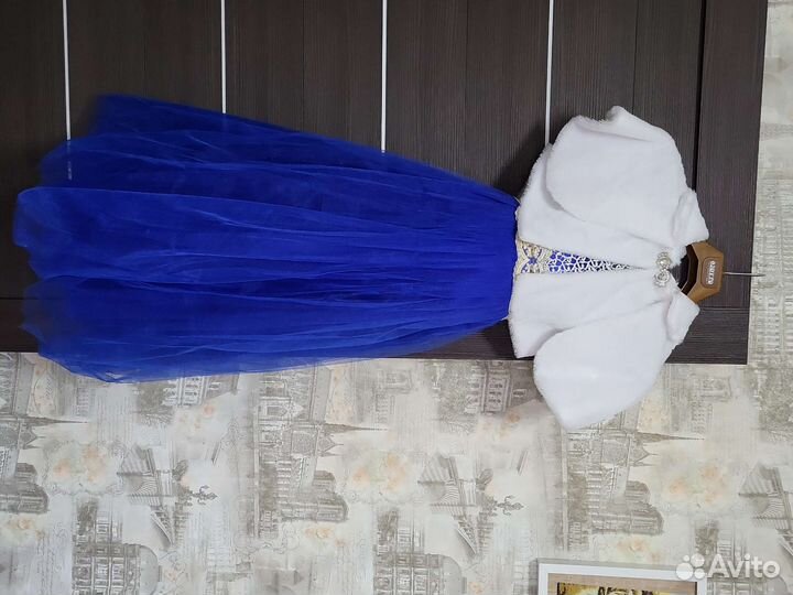 Вечернее платье синее для девочек с болеро