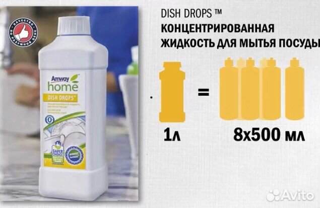 Dish drops Amway для мытья посуды, фруктов, овощей