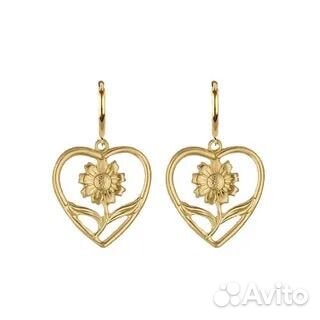 Серьги покрытие золото 18к Regal rose june flowers