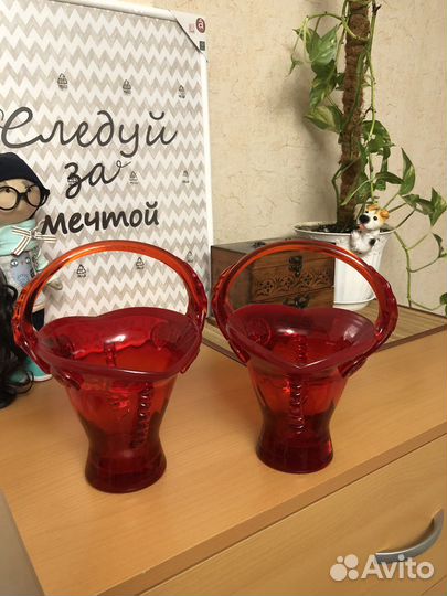 Корзина конфетница СССР хрусталь