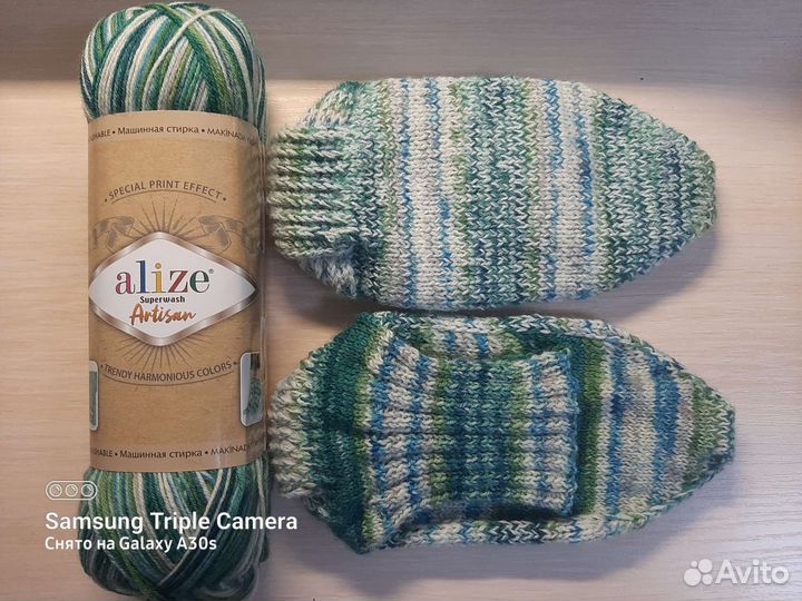 Носки ручной вязки шерстяные