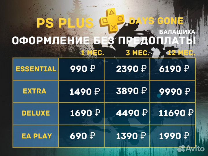 Подписка PS Plus + Игра Days Gone для PS4/PS5