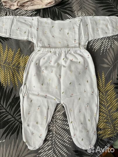 4 комплекта распашонка и ползунки теплые 50