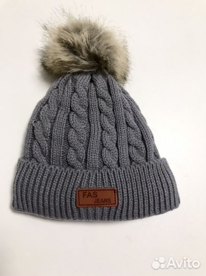 Шапка зимняя серая 50-52