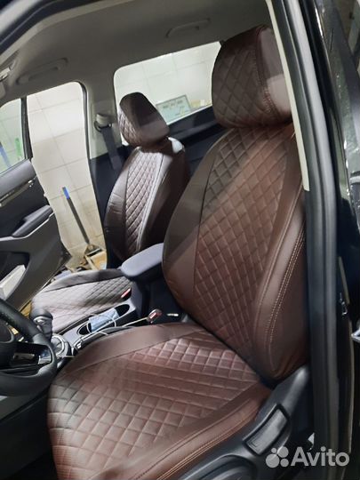 Чехлы KIA Seltos Экокожа ромб Автопилот