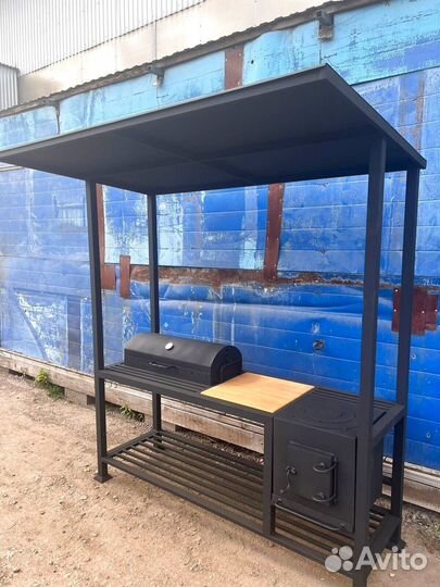 Мангал с печкой под казан