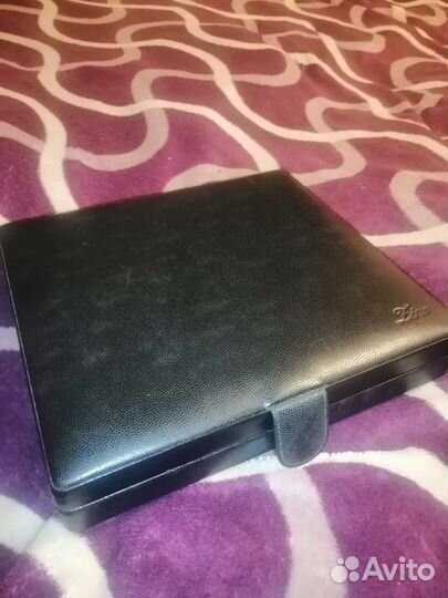 Zino Переносной хьюмидор из черной гладкой кожи