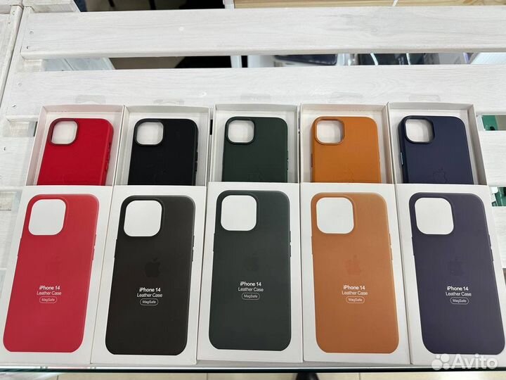 Чехол на iPhone 14 MagSafe кожа