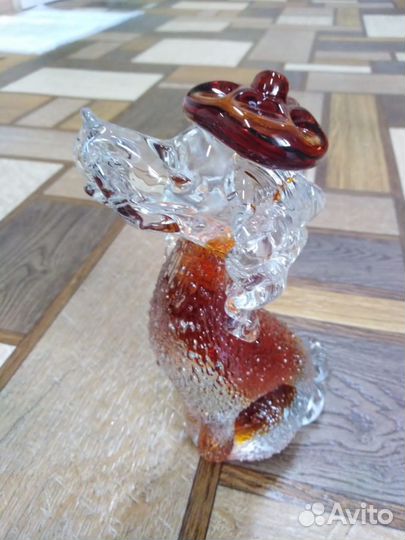 Статуэтка собачка цветное стекло СССР