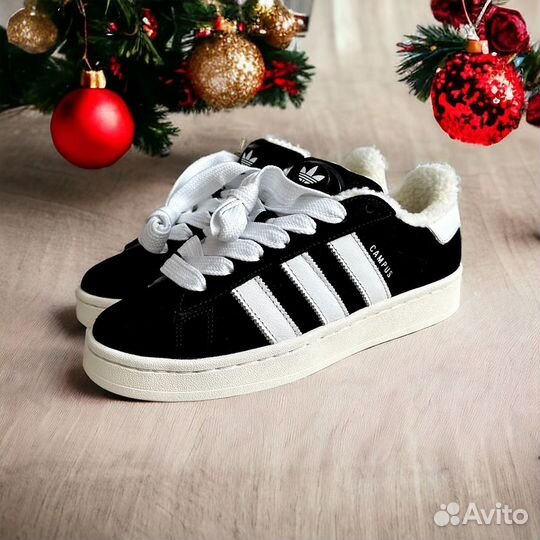 Adidas Campus 00s Black-White с мехом (39р)