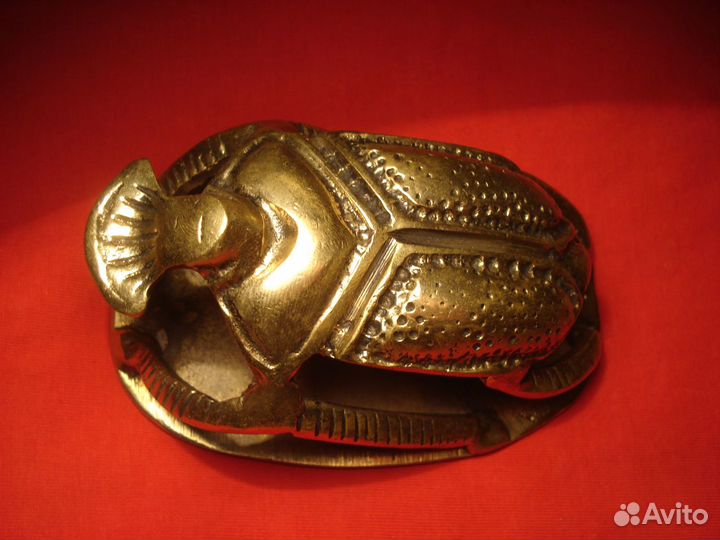 Золотой Жук Скарабей Хепри Чеканка Арабский Антик