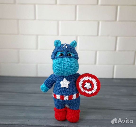 Игрушки вязаные крючком бегемотик