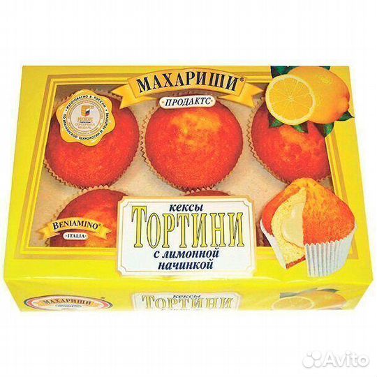 Опт - Кексы Тортини с Лимонной начинкой 200г