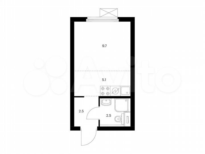 Квартира-студия, 19,8 м², 32/33 эт.