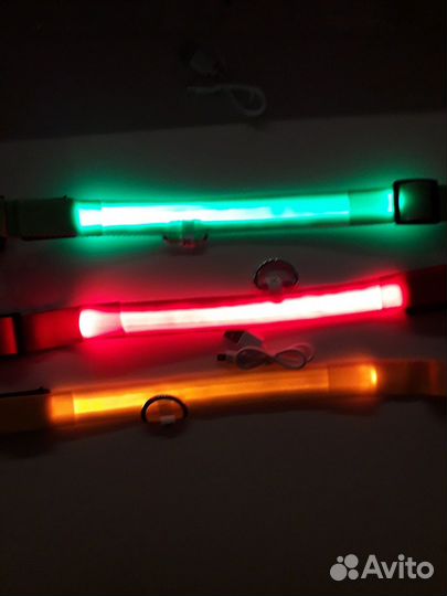 Светящийся ошейник для собак. Новый
