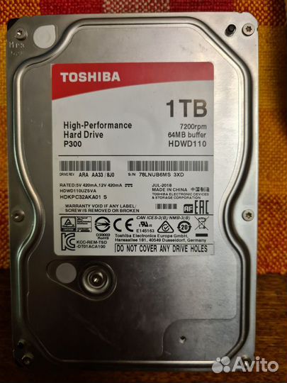 Жесткие диски HDD 1TB не рабочие