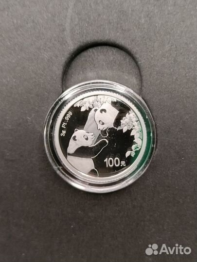 Платиновые монеты Панда 2023г пруф