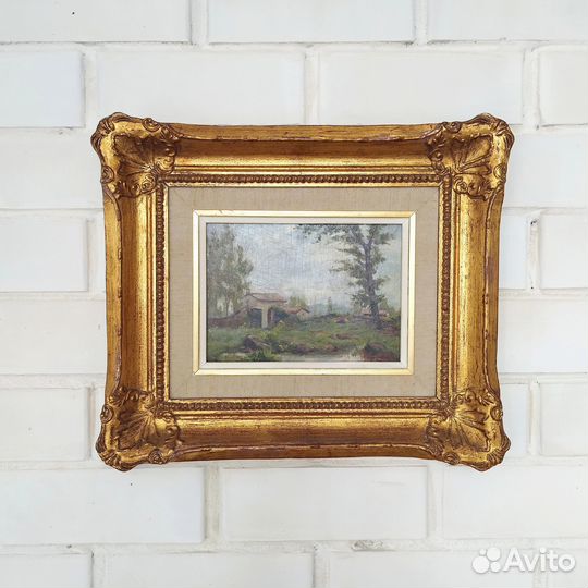 Картина масло в раме 46*40см антик Испания