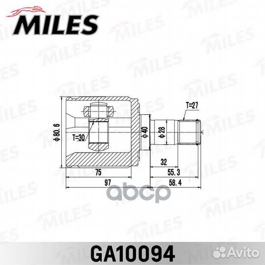 ШРУС внутренний honda Accord (CL/CN/CM) 02-08