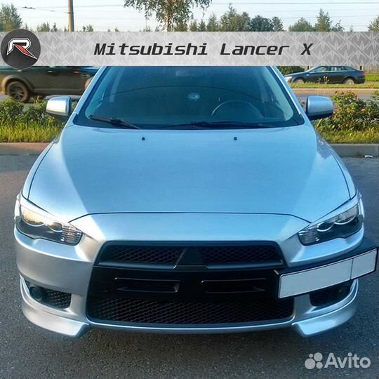 Клыки переднего бампера Митцубиси Лансер 10