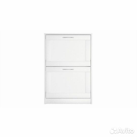 Тумба для обуви 2 ящика белая 60х89 см