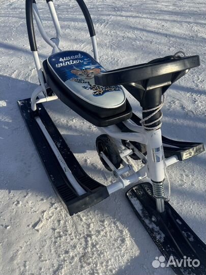 Снегокат барс с колесной базой и толкателем