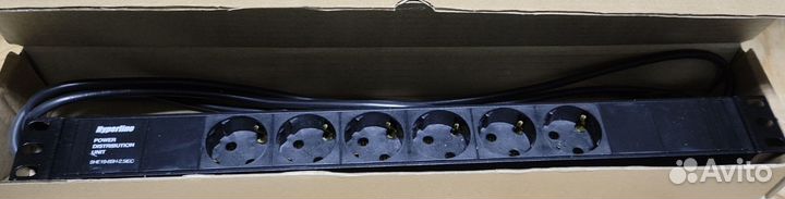 Блок розеток Hyperline SHE19-6SH-2.5IEC