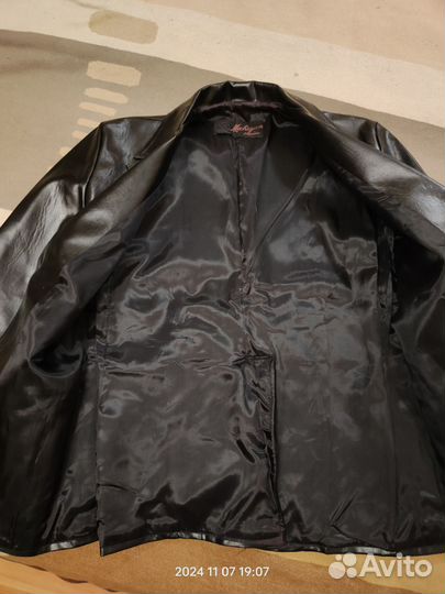 Кожаный мужской пиджак ретро 48 р