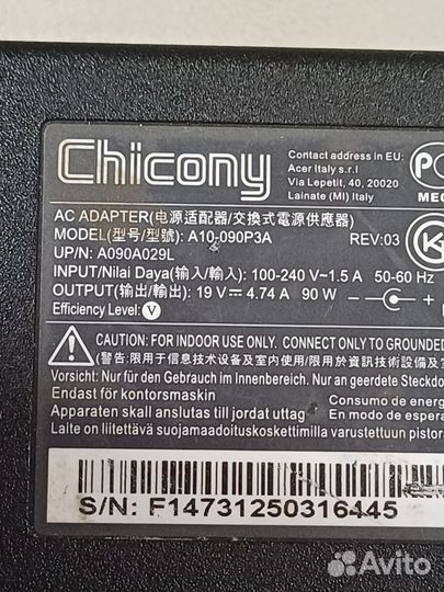Блок питания A10-090P3A 19v 4.74A 90W