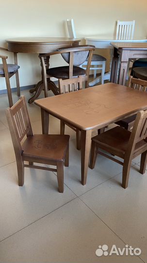 Набор стол и стулья детские из массива бука