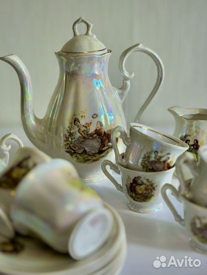 Кофейный сервиз Пастушка Свидание, фарфор