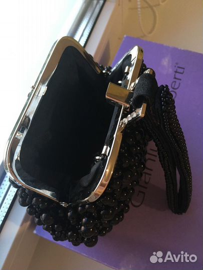 Сумка-клатч черный жемчуг