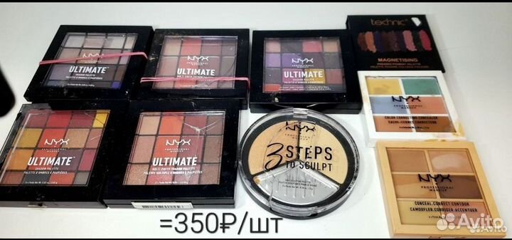 Тени NYX, Maybelline повреждения по 300 и 250