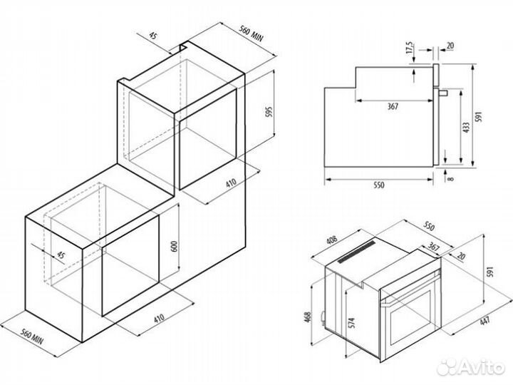 Духовой шкаф krona breve 45 BL