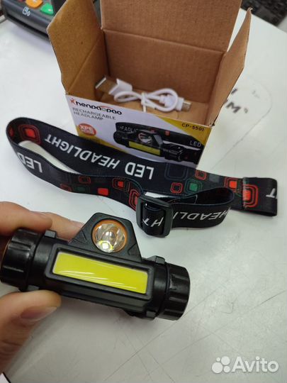 Фонарь налобный CP 5501, светодиодный, аккумулятор