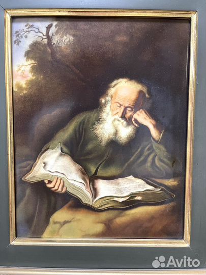 Винтажная фарфоровая картина 