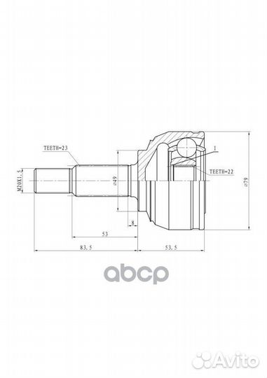 Шрус наруж. для а/м LADA Largus (12) 1.6 16V G