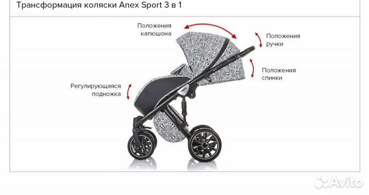 Коляска anex sport 2 в 1