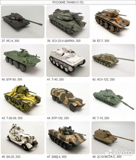Русские танки (1:72, металл)