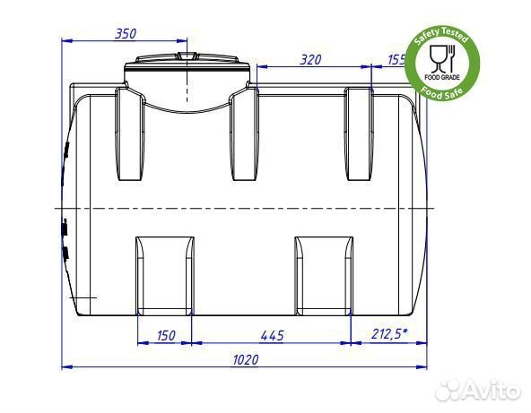 Емкость для воды 300 л / Резервуар для воды