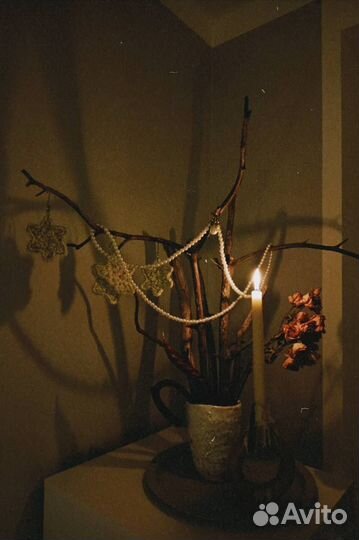 Вязаные елочные игрушки ручной работы