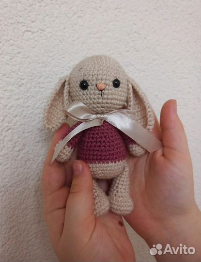 Амигуруми брелки вязаные гусь, зайка, лягушка