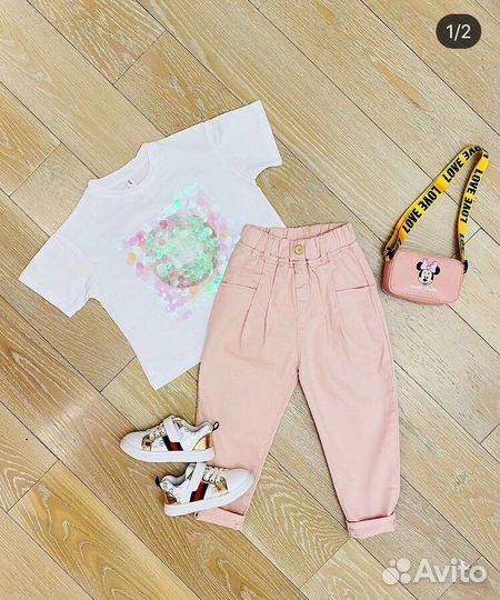 Джинсы пудра рост 104-110