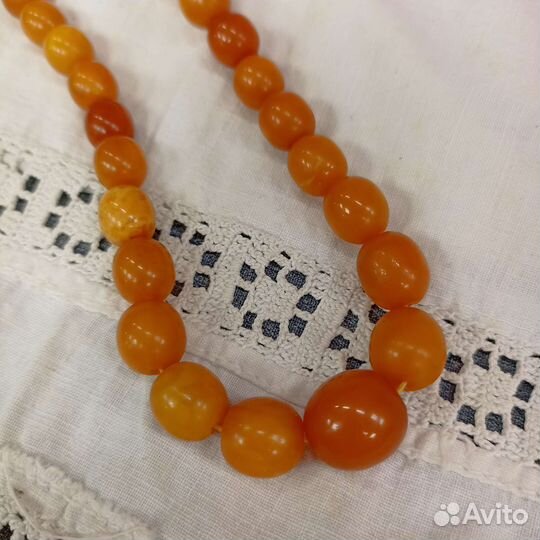 Янтарные бусы желток натуральный янтарь (сзр)