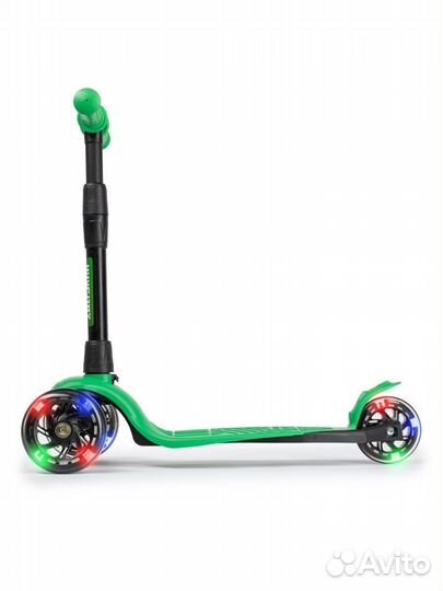 Самокат детский baby (светящиеся колеса) зеленый