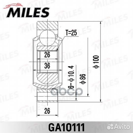 ШРУС MB 190 W201/E W124 1.8-2.5TD 82-93 зад.внутр